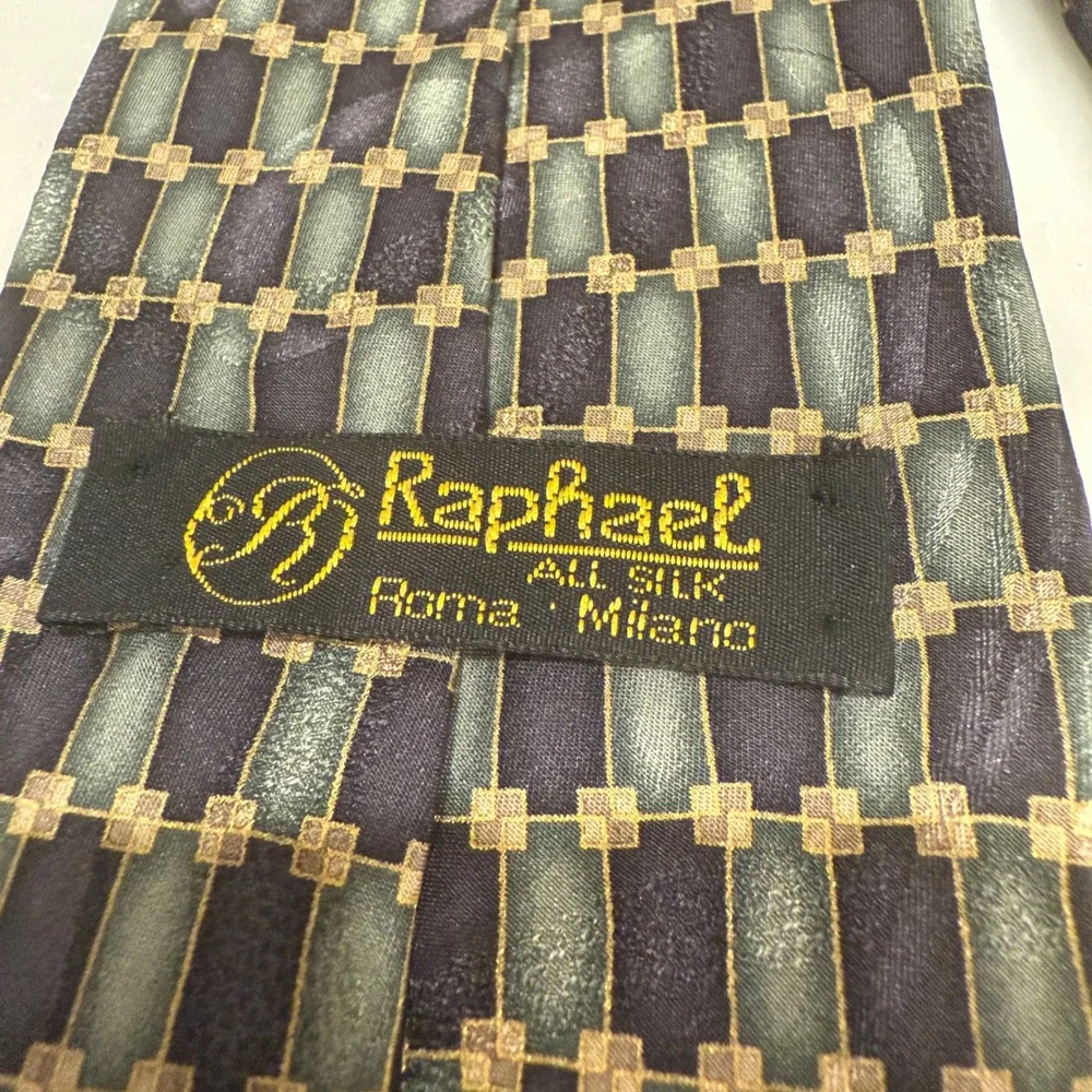 Raphael All Silk Necktie Geometric Pattern Designer Mens‎ Tie